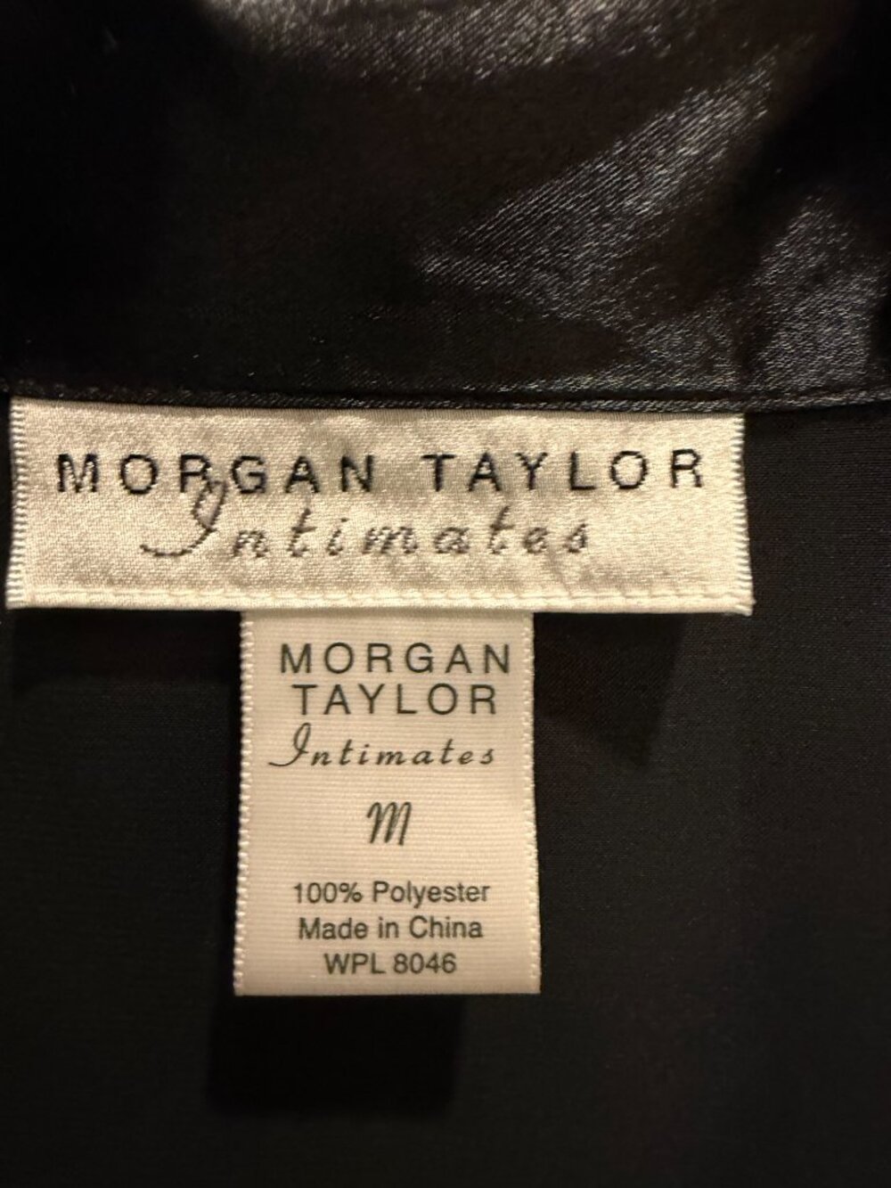 Vintage Y2K (~2000) Morgan Taylor Intimates black satin two-piece nightwear set - Picture 6 of 6